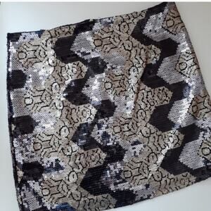 Paraella Geometric Sequin Mini Skirt